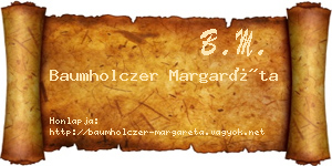 Baumholczer Margaréta névjegykártya